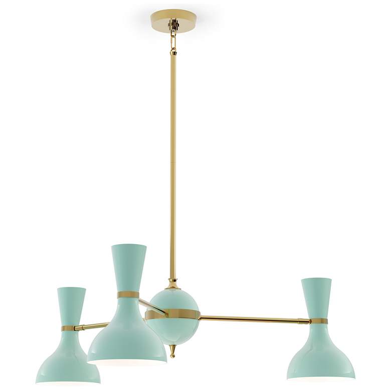 Image 1 Clare 27.75" Wide Modern Brass Finish Chandelier with Mint Shade