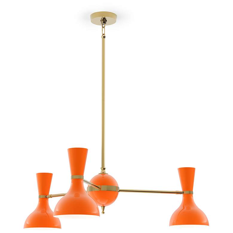 Image 1 Clare 27.75" Wide Modern Brass Finish Chandelier with Pumpkin Shade