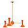Clare 27.75" Wide Modern Brass Finish Chandelier with Pumpkin Shade