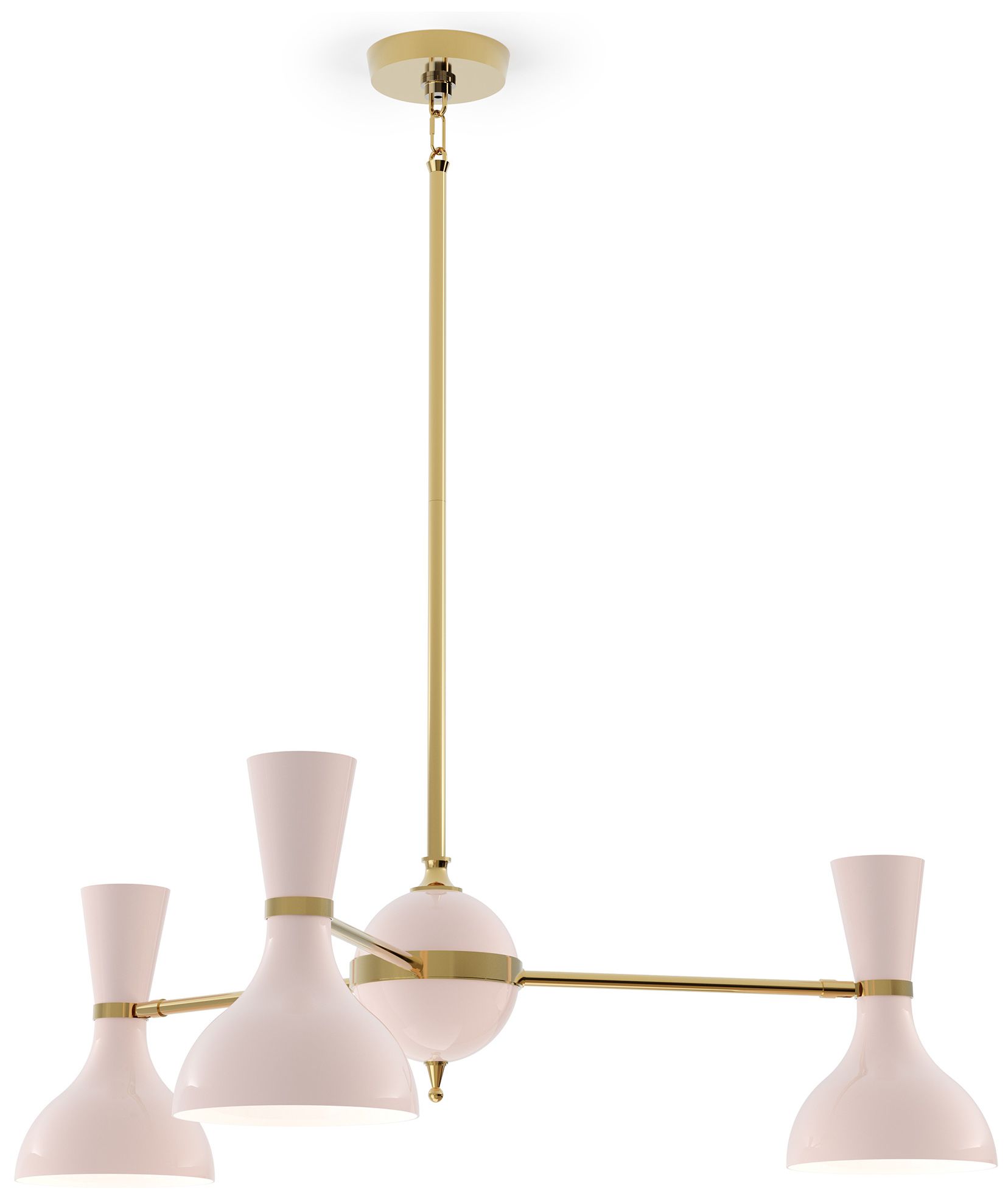 Clare 27.75" Wide Modern Brass Finish Chandelier with Rose Water Shade