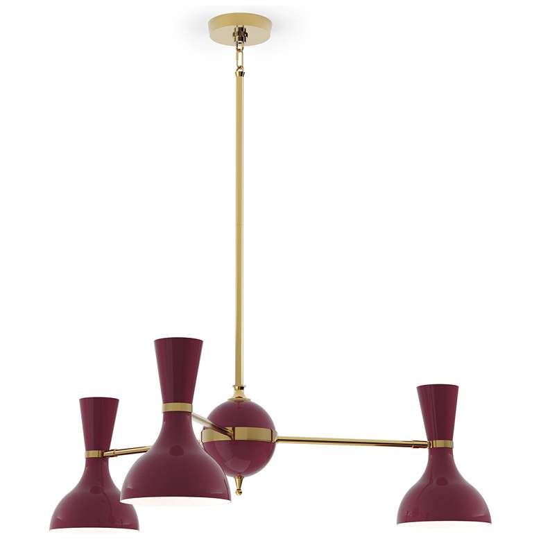 Image 1 Clare 27.75" Wide Modern Brass Finish Chandelier with Sugar Plum Shade