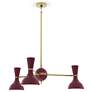 1_Clare 27.75" Wide Modern Brass Finish Chandelier with Sugar Plum Shade