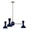 Clare 27.75" Wide Polished Nickel Chandelier with Midnight Blue Shade