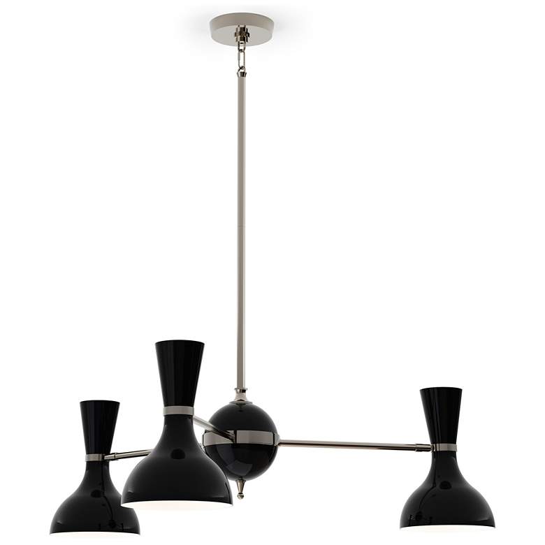 Image 1 Clare 27.75" Wide Polished Nickel Finish Chandelier with Obsidian Shade