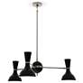 1_Clare 27.75" Wide Polished Nickel Finish Chandelier with Obsidian Shade