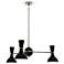 Clare 27.75" Wide Polished Nickel Finish Chandelier with Obsidian Shade