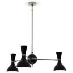 Clare 27.75" Wide Polished Nickel Finish Chandelier with Obsidian Shade
