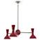 Clare 27.75" Wide Polished Nickel Finish Chandelier with Oxblood Shade