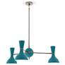 1_Clare 27.75" Wide Polished Nickel Finish Chandelier with Peacock Shade