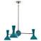 Clare 27.75" Wide Polished Nickel Finish Chandelier with Peacock Shade