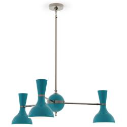Clare 27.75" Wide Polished Nickel Finish Chandelier with Peacock Shade