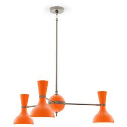 Clare 27.75" Wide Polished Nickel Finish Chandelier with Pumpkin Shade