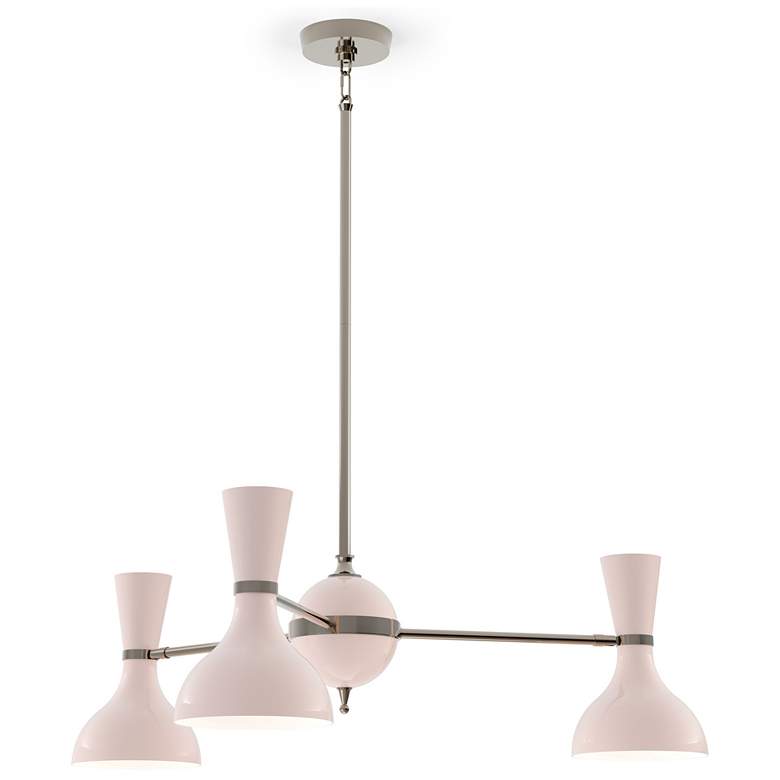 Image 1 Clare 27.75" Wide Polished Nickel Finish Chandelier with Rose Water Shade
