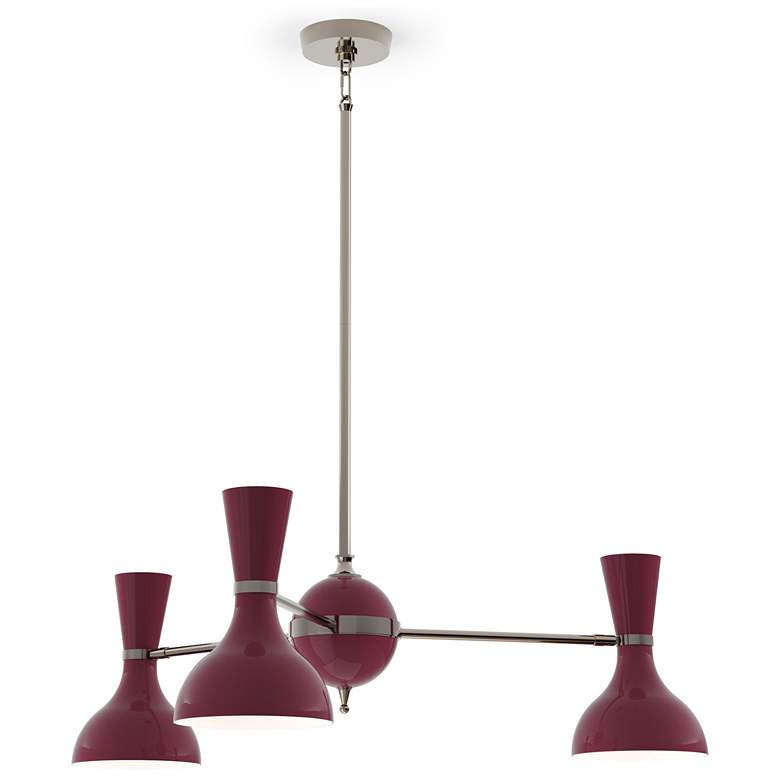 Image 1 Clare 27.75" Wide Polished Nickel Finish Chandelier with Sugar Plum Shade