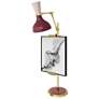 1_Clare 30.38"H Modern Brass Easel Table Lamp w/ Sugar Plum/Rose Water Shade