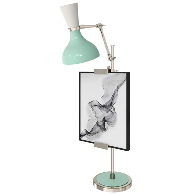 Image 1 Clare 30.38"H Polished Nickel Finish Easel Table Lamp w/ Mint/Lily Shade