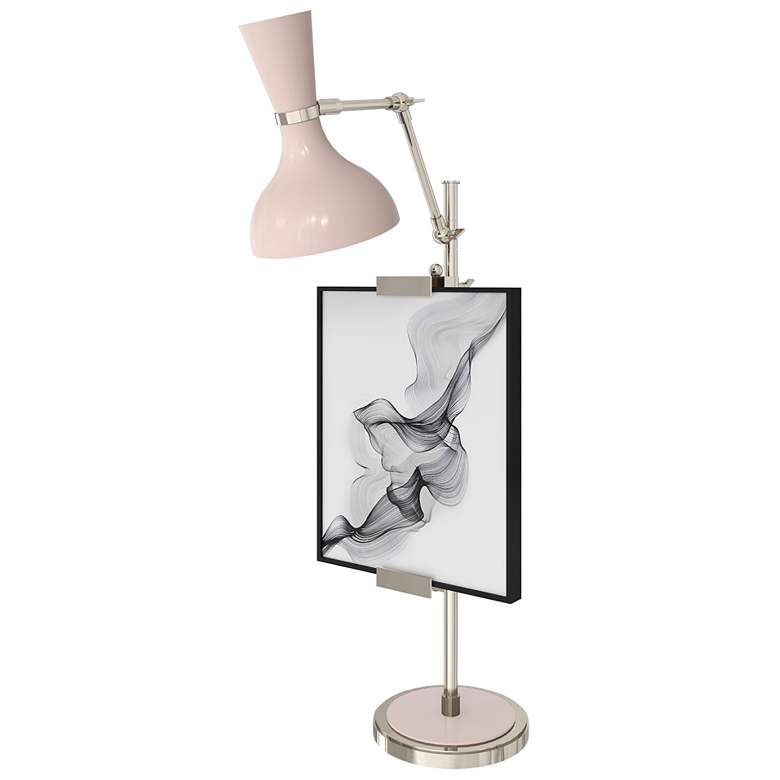 Image 1 Clare 30.38"H Polished Nickel Finish Easel Table Lamp w/ Rose Water Shade