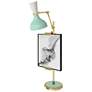 1_Clare 30.38" High Modern Brass Finish Easel Table Lamp with Mint/Lily Shade