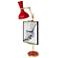 Clare 30.38" High Modern Brass Finish Easel Table Lamp with Ruby Red Shade