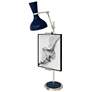 1_Clare 30.38" High Polished Nickel Easel Table Lamp with Midnight Blue Shade