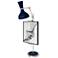 Clare 30.38" High Polished Nickel Easel Table Lamp with Midnight Blue Shade