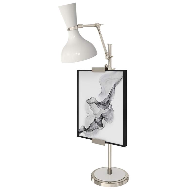 Image 1 Clare 30.38" High Polished Nickel Finish Easel Table Lamp with Lily Shade