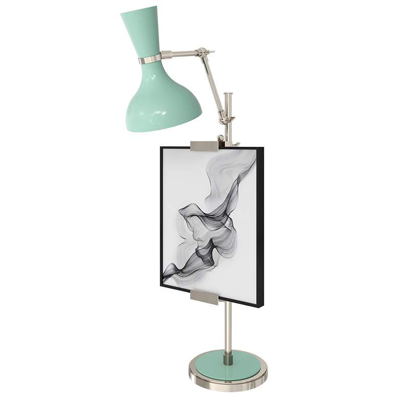 Image 1 Clare 30.38" High Polished Nickel Finish Easel Table Lamp with Mint Shade