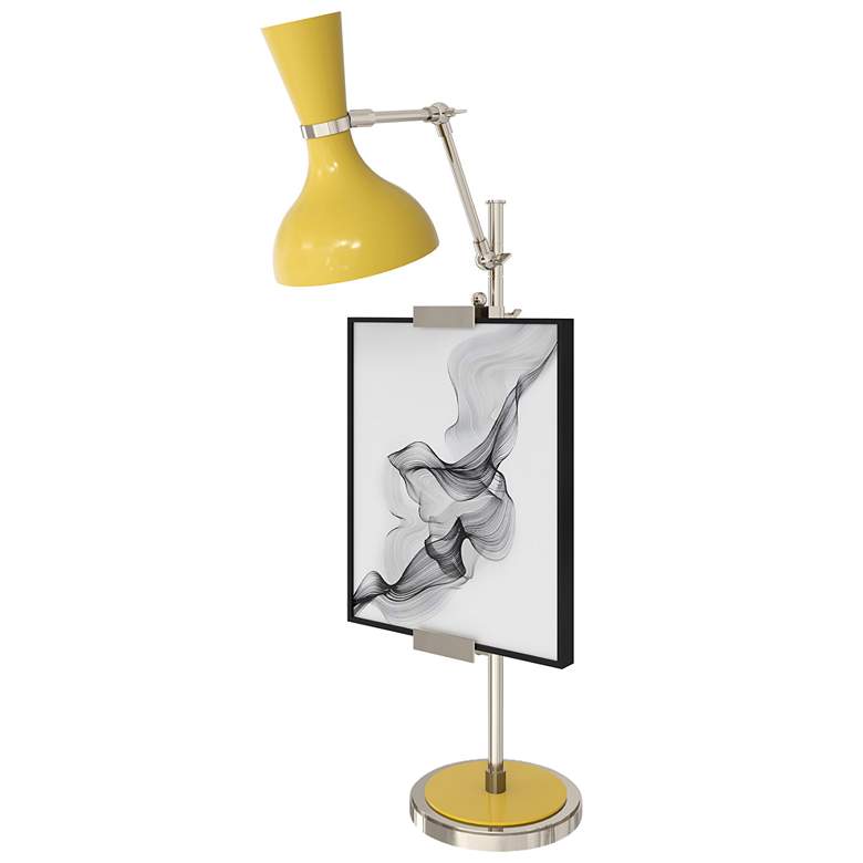 Image 1 Clare 30.38" High Polished Nickel Finish Easel Table Lamp with Sunset Shade