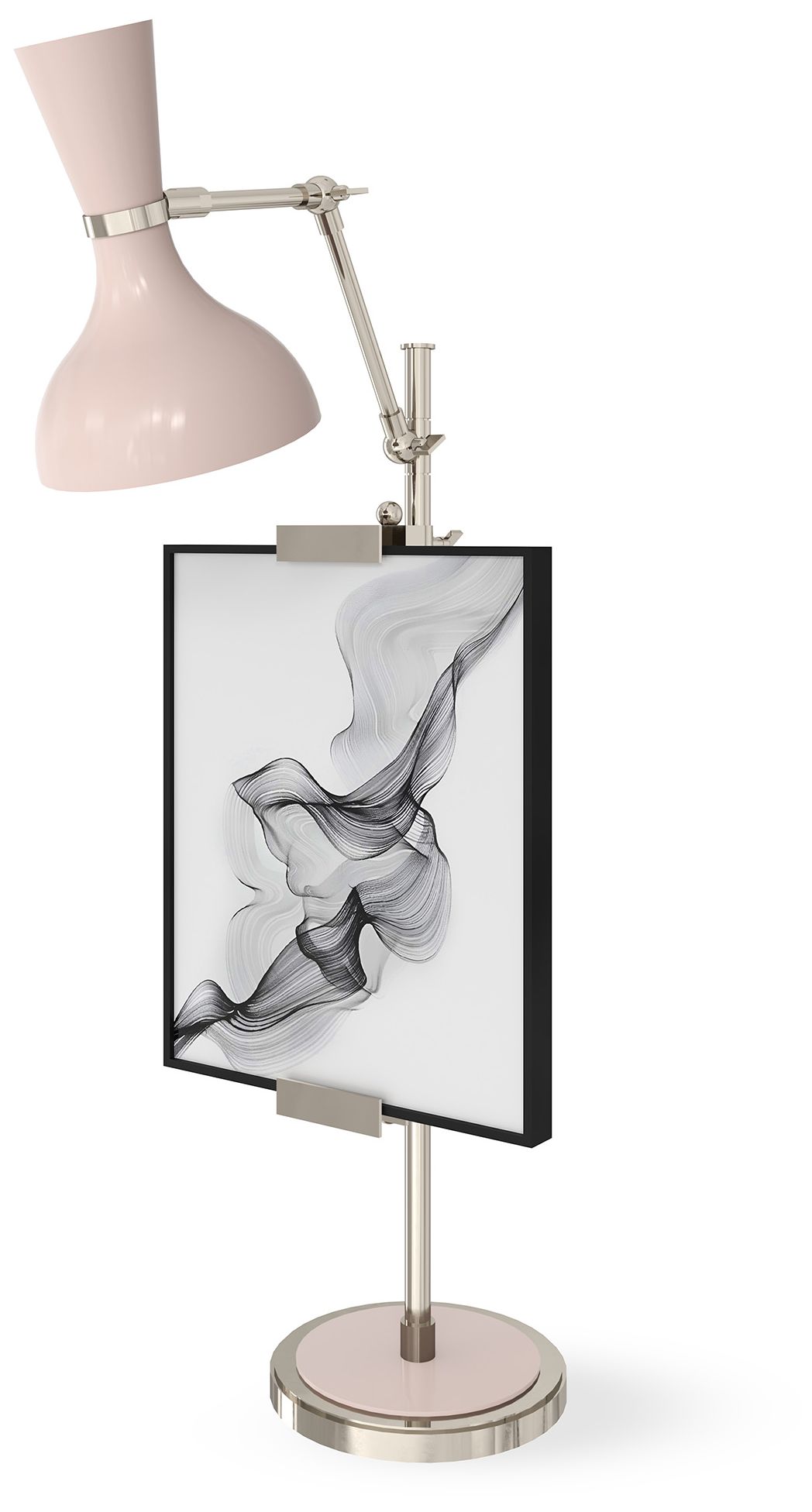Clare 30.38"H Polished Nickel Easel Table Lamp w/ Rose Water Made to O
