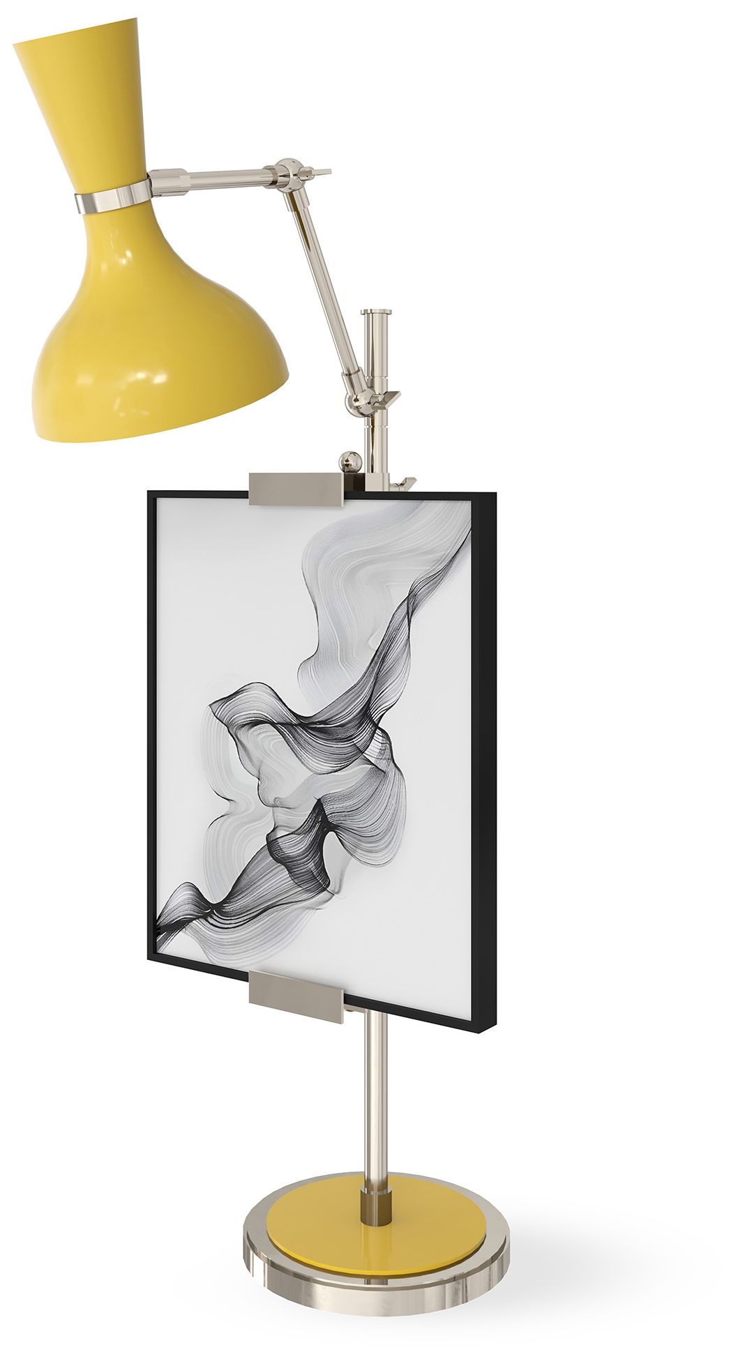 Clare 30.38"H Polished Nickel Easel Table Lamp with Sunset Made to Ord