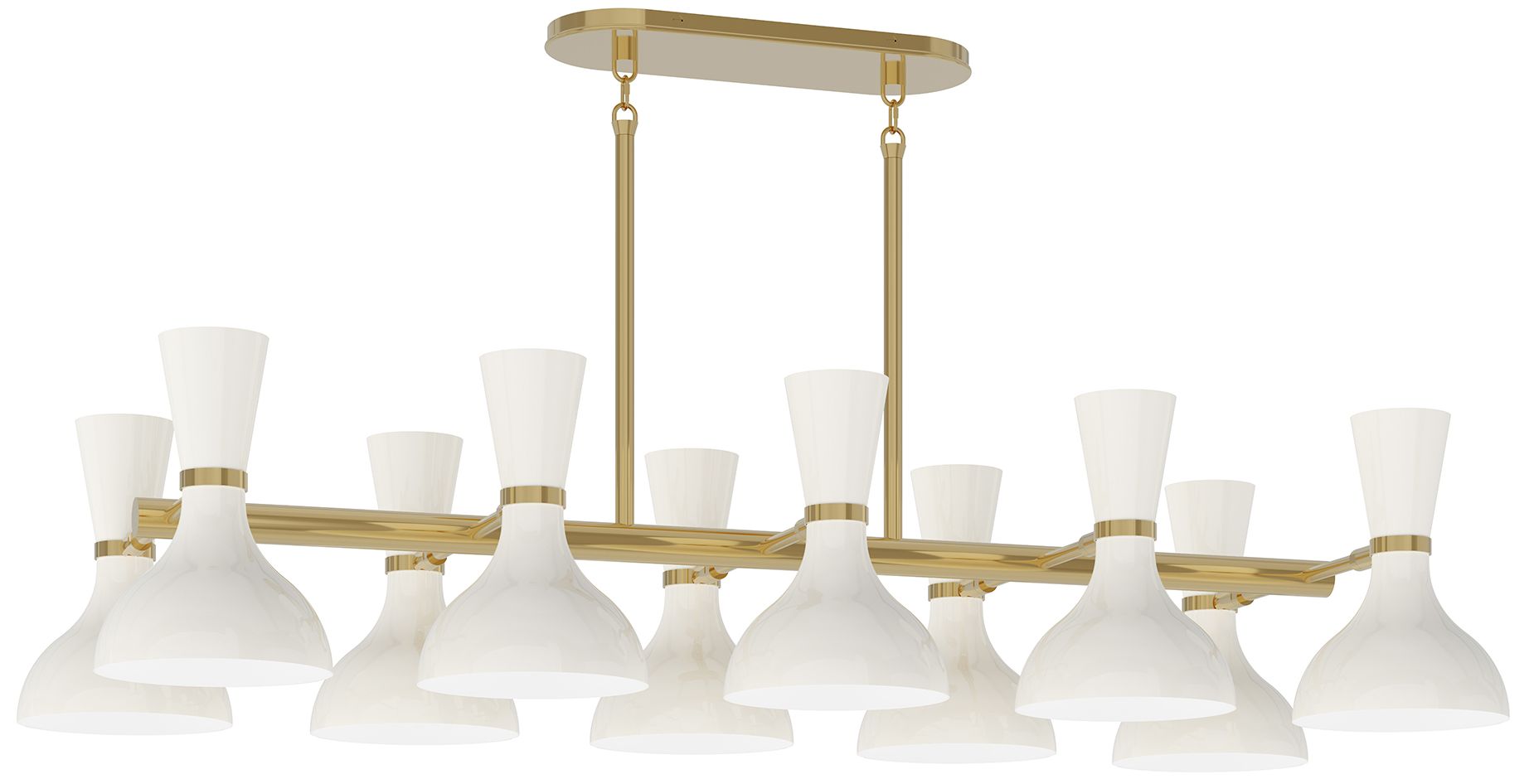 Clare 45.75" Wide 10-Light Modern Brass Chandelier with Lily Shade
