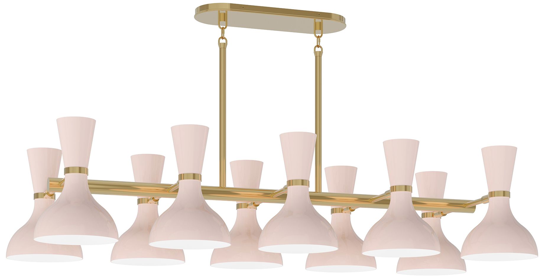 Clare 45.75" Wide 10-Light Modern Brass Chandelier with Rose Water Shade