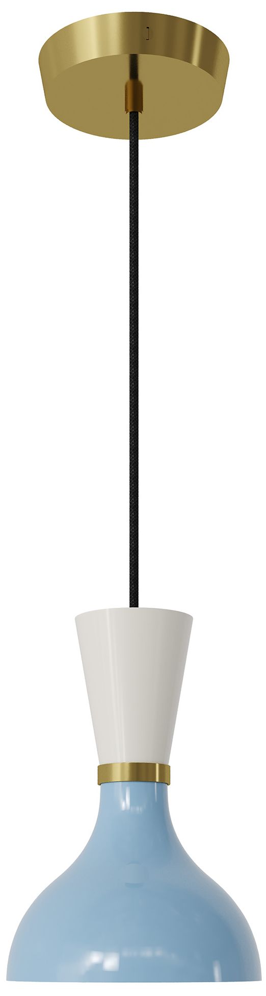 Clare 7"W Modern Brass Finish Pendant with Baby Blue/Lily Made to Order