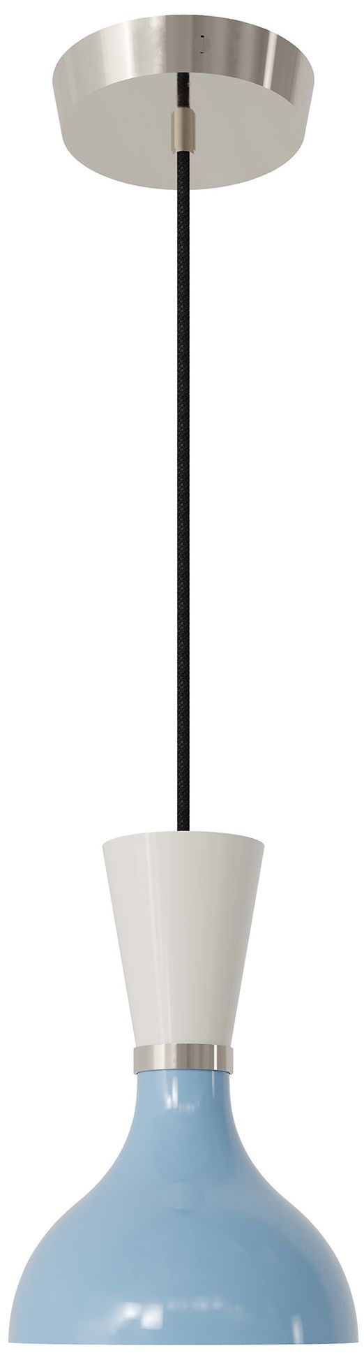 Clare 7"W Polished Nickel Finish Pendant with Baby Blue/Lily Made to Order