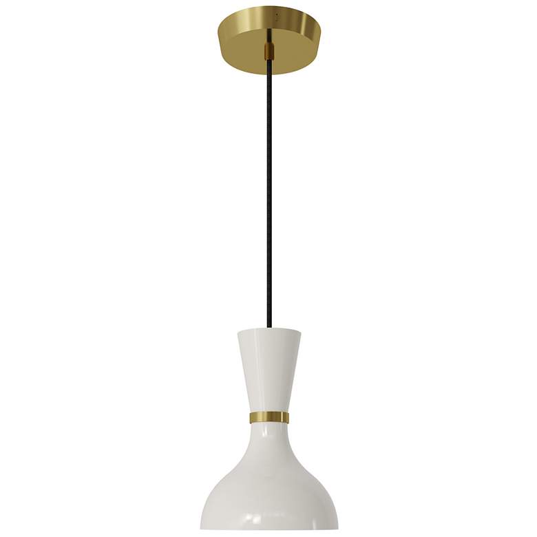 Image 1 Clare 7" Wide Modern Brass Finish Pendant with Lily Shade