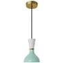 Clare 7" Wide Modern Brass Finish Pendant with Mint/Lily Shade