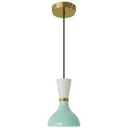 Clare 7" Wide Modern Brass Finish Pendant with Mint/Lily Shade