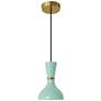 Clare 7" Wide Modern Brass Finish Pendant with Mint Shade