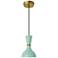 Clare 7" Wide Modern Brass Finish Pendant with Mint Shade