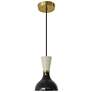 1_Clare 7" Wide Modern Brass Finish Pendant with Obsidian/Bone Shade