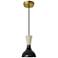 Clare 7" Wide Modern Brass Finish Pendant with Obsidian/Bone Shade
