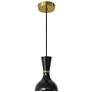 1_Clare 7" Wide Modern Brass Finish Pendant with Obsidian Shade