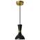 Clare 7" Wide Modern Brass Finish Pendant with Obsidian Shade