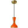 1_Clare 7" Wide Modern Brass Finish Pendant with Pumpkin Shade