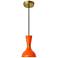 Clare 7" Wide Modern Brass Finish Pendant with Pumpkin Shade
