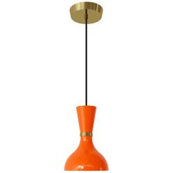 Clare 7" Wide Modern Brass Finish Pendant with Pumpkin Shade