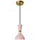 Clare 7" Wide Modern Brass Finish Pendant with Rose Water Shade