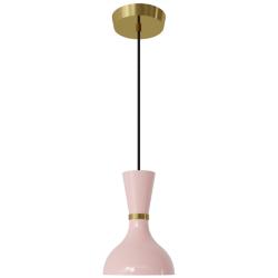 Clare 7" Wide Modern Brass Finish Pendant with Rose Water Shade
