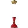 1_Clare 7" Wide Modern Brass Finish Pendant with Ruby Red Shade