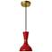 Clare 7" Wide Modern Brass Finish Pendant with Ruby Red Shade
